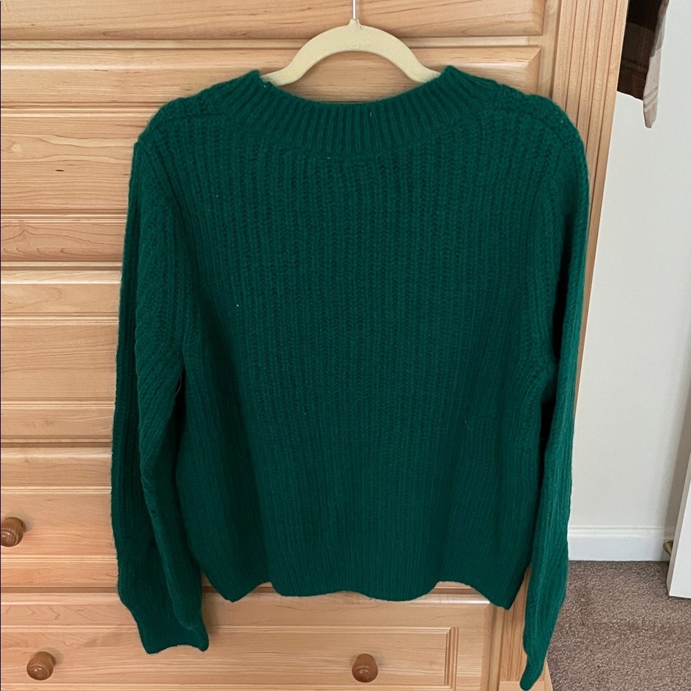 GAP Brushed Wool-Blend Pointelle Crewneck Sweater - Picture 3 of 6